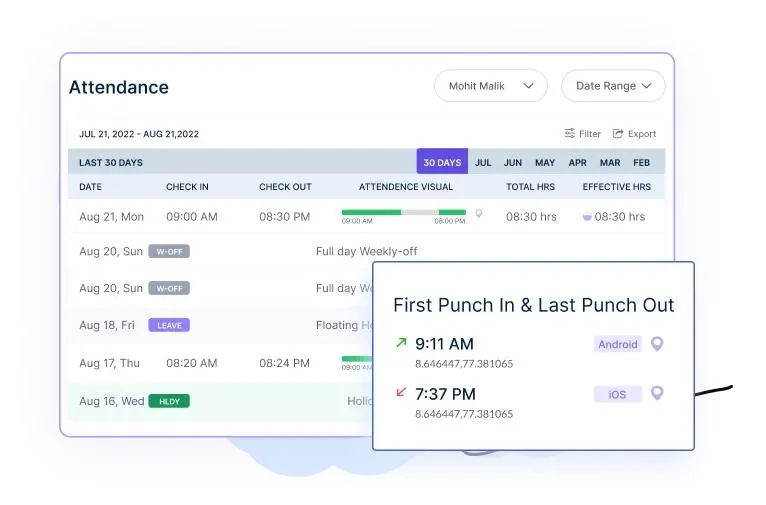 attendance punch in out