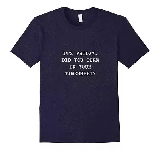 Timesheet meme with a comical distribution of t-shirts for timely timecard submissions. Timesheet meme with a comical distribution of t-shirts for timely timecard submissions.