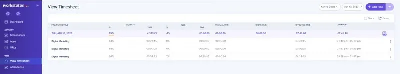 View Timesheet